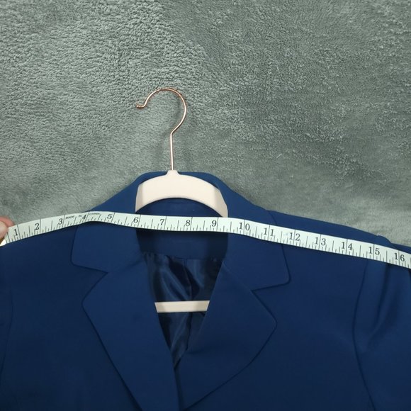 Kasper Petite Blazer Jacket Women's PS Polyester Blend Blue 3 Buttons - Picture 12 of 15
